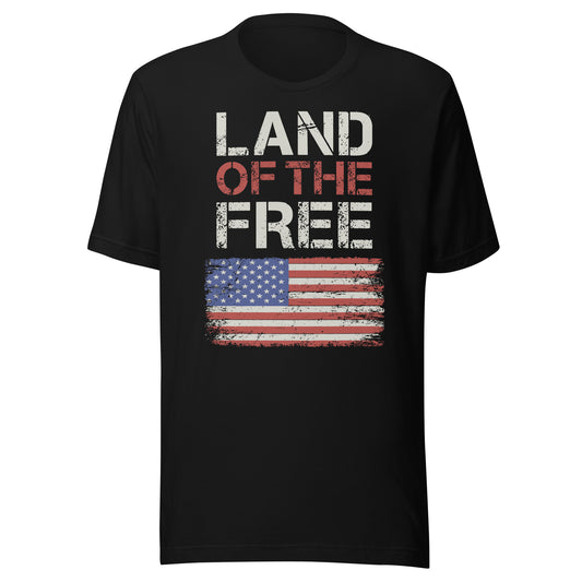 LAND OF THE FREE & LAND OF NO ID T-SHIRT -- MADE IN THE USA